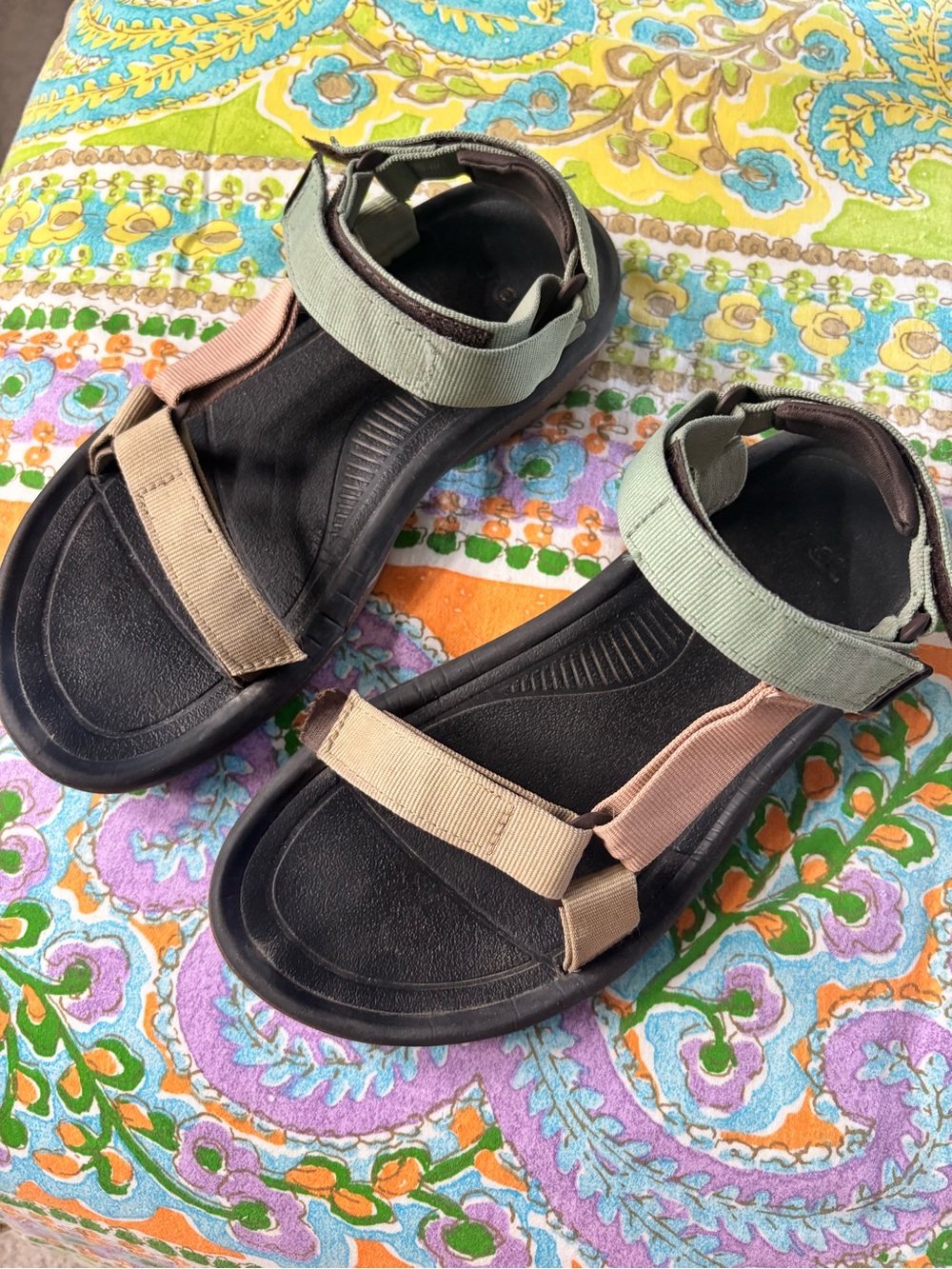 Teva Women's Outdoor Strappy Sandals in Green, Pink, Tan, and Black